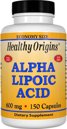 Alpha Lipoic Acid, 600 mg, 150 Capsules by Healthy Origins-Kosttillskott, Antioxidanter, Alfa-Liposyra, Alfa-Liposyra 600 Mg