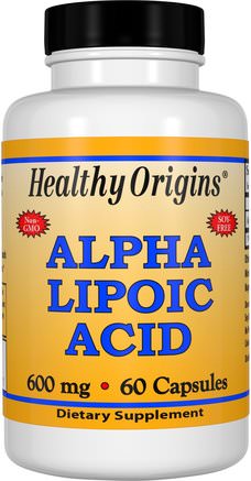 Alpha Lipoic Acid, 600 mg, 60 Capsules by Healthy Origins-Kosttillskott, Antioxidanter, Alfa-Liposyra, Alfa-Liposyra 600 Mg