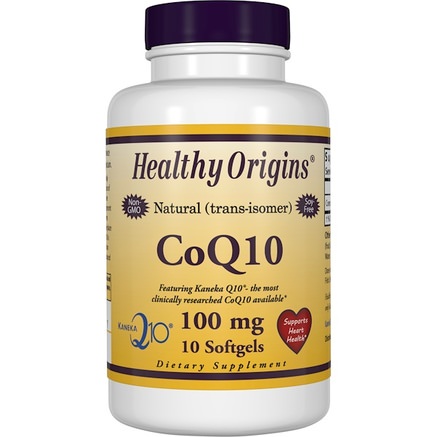 CoQ10 Gels (Kaneka Q10), 100 mg, 10 Softgel Capsules by Healthy Origins-Kosttillskott, Koenzym Q10, Coq10