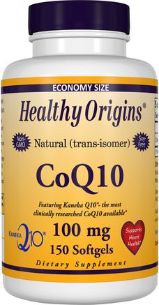 CoQ10, Kaneka Q10, 100 mg, 150 Softgels by Healthy Origins-Kosttillskott, Koenzym Q10, Coq10