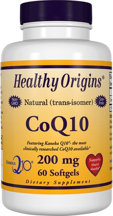 CoQ10, Kaneka Q10, 200 mg, 60 Softgels by Healthy Origins-Kosttillskott, Koenzym Q10, Coq10 200 Mg