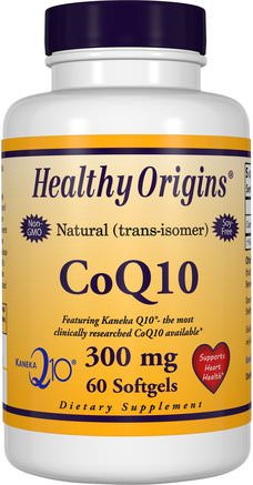 CoQ10, Kaneka Q10, 300 mg, 60 Softgels by Healthy Origins-Kosttillskott, Koenzym Q10, Coq10 300 Mg