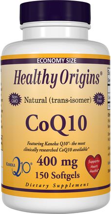 CoQ10, Kaneka Q10, 400 mg, 150 Softgels by Healthy Origins-Kosttillskott, Koenzym Q10, Coq10 400 Mg