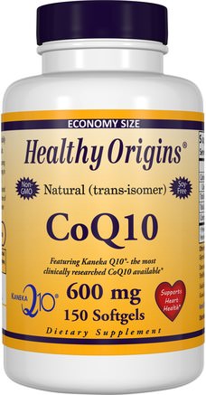 CoQ10, Kaneka Q10, 600 mg, 150 Softgels by Healthy Origins-Kosttillskott, Antioxidanter, Ubiquinol Qh, Koenzym Q10, Coq10 600 Mg