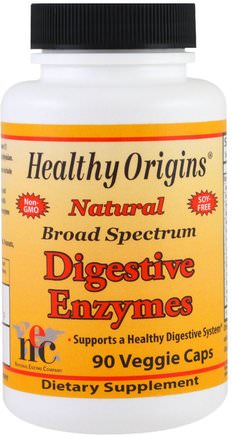 Digestive Enzymes, Broad Spectrum, 90 Veggie Caps by Healthy Origins-Kosttillskott, Matsmältningsenzymer, Brett Spektrum Av Matsmältningsenzymer