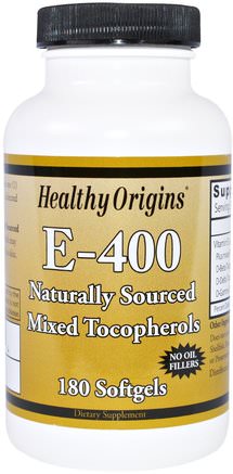 E-400, 400 IU, 180 Softgels by Healthy Origins-Vitaminer, Vitamin E