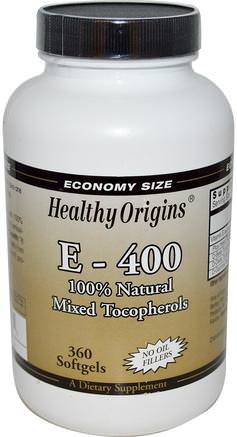 E-400, 400 IU, 360 Softgels by Healthy Origins-Vitaminer, Vitamin E