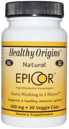 EpiCor, 500 mg, 30 Veggie Caps by Healthy Origins-Kosttillskott, Beta Glukan, Kall Influensa Och Viral, Epicor