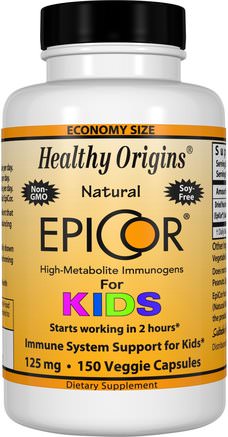 EpiCor for Kids, 125 mg, 150 Veggie Caps by Healthy Origins-Hälsa, Kall Influensa Och Virus, Epicor, Barns Hälsa, Kosttillskott Barn