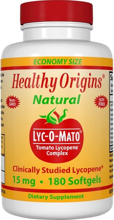 Lyc-O-Mato, Tomato Lycopene Complex, 15 mg, 180 Softgels by Healthy Origins-Kosttillskott, Antioxidanter, Lykopen