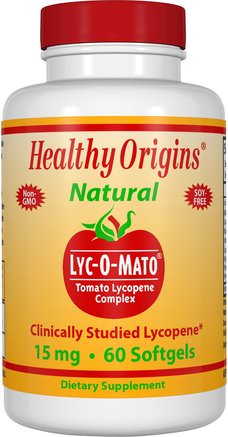 Lyc-O-Mato, Tomato Lycopene Complex, 15 mg, 60 Softgels by Healthy Origins-Kosttillskott, Antioxidanter, Lykopen
