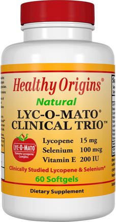 Natural, Lyc-O-Mato Clinical Trio, 60 Softgel by Healthy Origins-Kosttillskott, Antioxidanter, Lykopen