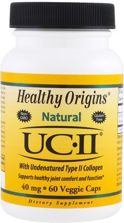 Natural, UC-II with Undenatured Type II Collagen, 40 mg, 60 Veggie Caps by Healthy Origins-Hälsa, Ben, Osteoporos, Kollagen, Gemensam Hälsa