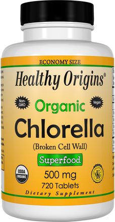 Organic Chlorella, 720 Tablets by Healthy Origins-Kosttillskott, Superfoods, Chlorella