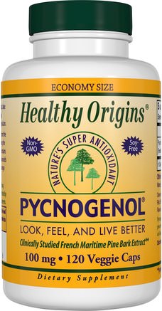 Pycnogenol, 100 mg, 120 Veggie Caps by Healthy Origins-Kosttillskott, Pyknogenol