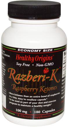 Razberi-K, Raspberry Ketones, 100 mg, 180 Capsules by Healthy Origins-Hälsa, Kost, Viktminskning, Hallon Ketoner