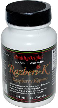 Razberi-K, Raspberry Ketones, 100 mg, 60 Capsules by Healthy Origins-Viktminskning, Kost, Hallon Ketoner