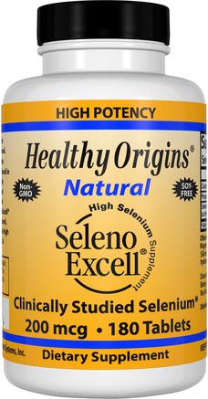 Seleno Excell, 200 mcg, 180 Tablets by Healthy Origins-Kosttillskott, Antioxidanter, Selen, Selenoxyselensel