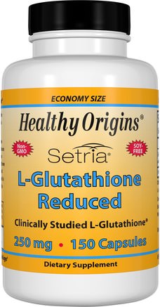 Setria, L-Glutathione Reduced, 250 mg, 150 Capsules by Healthy Origins-Kosttillskott, L Glutation
