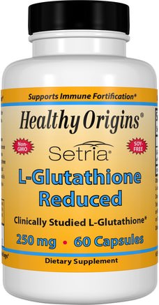 Setria, L-Glutathione Reduced, 250 mg, 60 Capsules by Healthy Origins-Kosttillskott, L Glutation