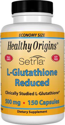 Setria, L-Glutathione Reduced, 500 mg, 150 Capsules by Healthy Origins-Kosttillskott, L Glutation