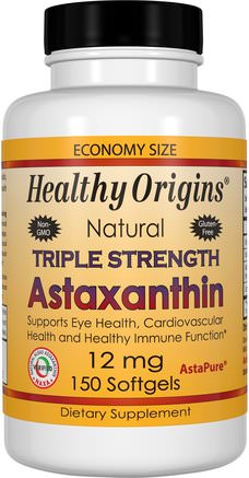 Triple Strength Astaxanthin, 12 mg, 150 Softgels by Healthy Origins-Kosttillskott, Antioxidanter, Astaxanthin