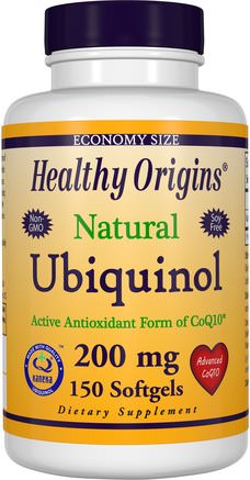 Ubiquinol, Kaneka QH, 200 mg, 150 Softgels by Healthy Origins-Kosttillskott, Antioxidanter, Ubiquinol Qh, Ubiquinol Coq10 200 Mg
