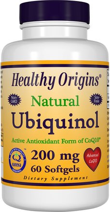 Ubiquinol, Kaneka QH, 200 mg, 60 Softgels by Healthy Origins-Kosttillskott, Antioxidanter, Ubiquinol Qh, Ubiquinol Coq10 200 Mg