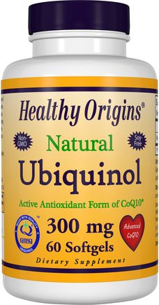 Ubiquinol, Kaneka QH, 300 mg, 60 Softgels by Healthy Origins-Kosttillskott, Antioxidanter, Ubiquinol Qh, Ubiquinol Coq10 300 Mg