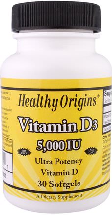 Vitamin D3, 5.000 IU, 30 Softgels by Healthy Origins-Vitaminer, Vitamin D3
