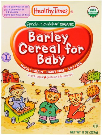 Organic Cereal for Baby, Barley, 8 oz (227 g) by Healthy Times-Barns Hälsa, Babyfodring, Barnflingor, Barnmat