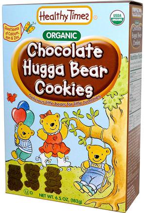 Organic Hugga Bear Cookies, Chocolate, 6.5 oz (182 g) by Healthy Times-Barns Hälsa, Babyfodring, Babysnickor Och Fingermat, Kakor Med Tändkakor