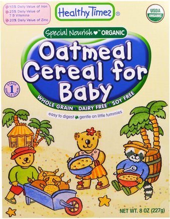 Organic Cereal for Baby, Oatmeal, 8 oz (227 g) by Healthy Times-Barns Hälsa, Babyfodring, Barnflingor, Barnmat