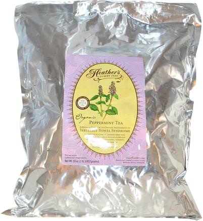 Organic Peppermint Tea, Irritable Bowel Syndrome, Caffeine Free, 16 oz (453 g) by Heathers Tummy Care-Mat, Örtte