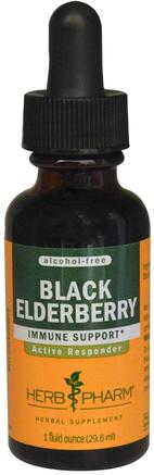 Black Elderberry, Alcohol-Free, 1 fl oz (29.6 ml) by Herb Pharm-Hälsa, Kall Influensa Och Viral, Elderberry (Sambucus)
