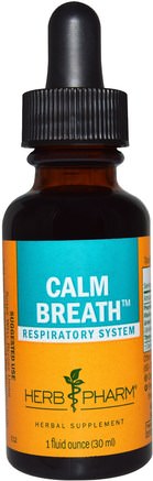 Calm Breath, Respiratory System, 1 fl oz (30 ml) by Herb Pharm-Hälsa, Lung Och Bronkial