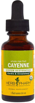 Cayenne, 1 fl oz (30 ml) by Herb Pharm-Örter, Cayennepeppar (Capsicum)