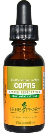 Coptis, Rhizome Without Rootlet, 1 fl oz (30 ml) by Herb Pharm-Örter, Coptis