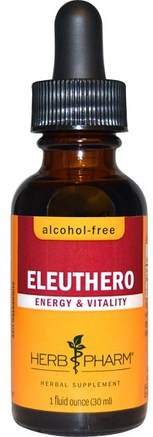 Eleuthero, Alcohol-Free, 1 fl oz (30 ml) by Herb Pharm-Kosttillskott, Adaptogen, Kall Influensa Och Viral, Ginseng, Eleuthero