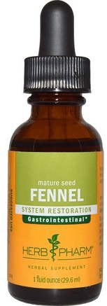 Fennel, Mature Seed, 1 fl oz (29.6 ml) by Herb Pharm-Örter, Fänkål