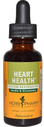 Heart Health, 1 fl oz (30 ml) by Herb Pharm-Hälsa, Hjärtkardiovaskulär Hälsa, Hjärtstöd