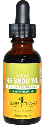 Ho Shou Wu, Whole Root, 1 fl oz (30 ml) by Herb Pharm-Bad, Skönhet, Hår, Hårbotten, För Ti (Han Ska Du)