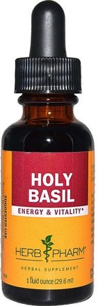Holy Basil, 1 fl oz (29.6 ml) by Herb Pharm-Örter, Helig Basilika, Adaptogen