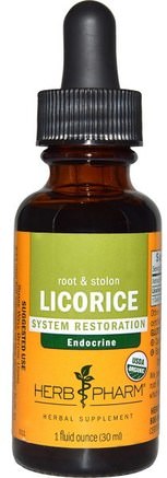 Licorice, System Restoration, 1 fl oz (30 ml) by Herb Pharm-Örter, Lakritsrot (Dgl), Adaptogen
