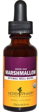Marshmallow, Whole Root, 1 fl oz (30 ml) by Herb Pharm-Örter, Marshmallow Rot