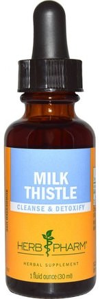 Milk Thistle, 1 fl oz (30 ml) by Herb Pharm-Hälsa, Detox, Mjölktistel (Silymarin)