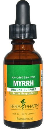 Myrrh, Sun-Dried Tree Resin, 1 fl oz (30 ml) by Herb Pharm-Örter, Myrra Gummi