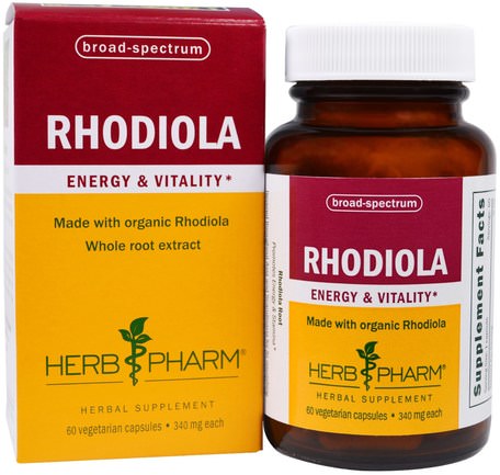 Rhodiola, 340 mg, 60 Veggie Caps by Herb Pharm-Örter, Rhodiola Rosea, Adaptogen