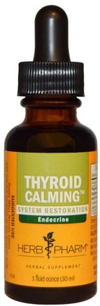 Thyroid Calming, System Restoration, 1 fl oz (30 ml) by Herb Pharm-Hälsa, Sköldkörtel