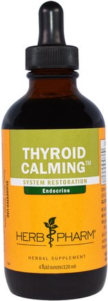 Thyroid Calming, System Restoration, 4 fl oz (120 ml) by Herb Pharm-Hälsa, Sköldkörtel